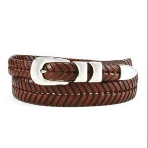 MEZLAN  "AO2794" Brown All-Over Genuine Lizard Belt